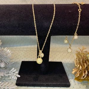 Pre-loved Swarovski necklace and bracelet set.